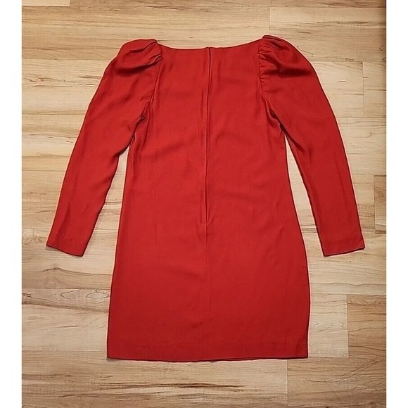 H&M Dress RED  PUFF Long Sleeve Sz 6 - Picture 4 of 13